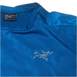 Arc'teryx Mens Crewneck Shirt L Teal Stretch Performance Hiking Trail Running